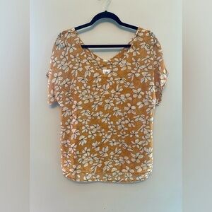 CAbi Yellow and White Floral Blouse Small